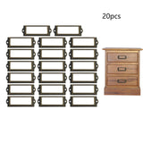 20x File Label Holder Metal Frame Drawer Tag for Cupboard Drawer Box Bronze