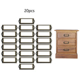 20x File Label Holder Metal Frame Drawer Tag for Cupboard Drawer Box Bronze