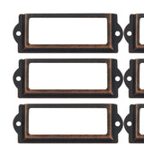 20x File Label Holder Metal Frame Drawer Tag for Cupboard Drawer Box Red Bronze