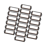 20x File Label Holder Metal Frame Drawer Tag for Cupboard Drawer Box Red Bronze