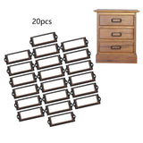 20x File Label Holder Metal Frame Drawer Tag for Cupboard Drawer Box Red Bronze