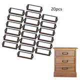 20x File Label Holder Metal Frame Drawer Tag for Cupboard Drawer Box Red Bronze