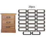 20x File Label Holder Metal Frame Drawer Tag for Cupboard Drawer Box Red Bronze