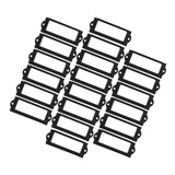 20x File Label Holder Metal Frame Drawer Tag for Cupboard Drawer Box Black