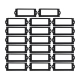 20x File Label Holder Metal Frame Drawer Tag for Cupboard Drawer Box Black