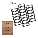 20x File Label Holder Metal Frame Drawer Tag for Cupboard Drawer Box Black