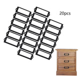 20x File Label Holder Metal Frame Drawer Tag for Cupboard Drawer Box Black