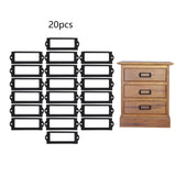 20x File Label Holder Metal Frame Drawer Tag for Cupboard Drawer Box Black