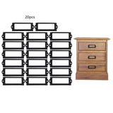 20x File Label Holder Metal Frame Drawer Tag for Cupboard Drawer Box Black