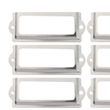 20x File Label Holder Metal Frame Drawer Tag for Cupboard Drawer Box Argent