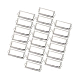 20x File Label Holder Metal Frame Drawer Tag for Cupboard Drawer Box Argent