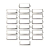 20x File Label Holder Metal Frame Drawer Tag for Cupboard Drawer Box Argent