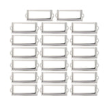 20x File Label Holder Metal Frame Drawer Tag for Cupboard Drawer Box Argent