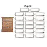 20x File Label Holder Metal Frame Drawer Tag for Cupboard Drawer Box Argent