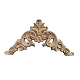 4x Wood Carved Appliques Corners Onlays Figurine for Headboard Wall Door 10cmx10cmx0.8cm