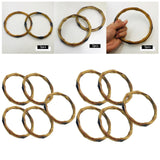 Maxbell 5x5x Imitation Bamboo Bag Handles Repair DIY for Straw Bag Handbag Macrame Bag Inner Diameter 13cm
