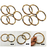 Maxbell 2x5x Imitation Bamboo Bag Handles Repair DIY for Straw Bag Handbag Macrame Bag Inner Diameter 13cm
