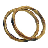 Maxbell 2x5x Imitation Bamboo Bag Handles Repair DIY for Straw Bag Handbag Macrame Bag Inner Diameter 13cm
