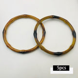 Maxbell 2x5x Imitation Bamboo Bag Handles Repair DIY for Straw Bag Handbag Macrame Bag Inner Diameter 13cm