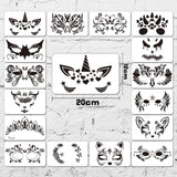 Maxbell 3xFace Paint Stencils for Kids Reusable Durable for Halloween Holidays Cosplay
