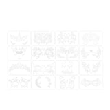Maxbell 3xFace Paint Stencils for Kids Reusable Durable for Halloween Holidays Cosplay