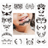 Maxbell 3xFace Paint Stencils for Kids Reusable Durable for Halloween Holidays Cosplay