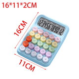 Maxbell Mechanical Button Calculator Portable Desk Calculator for Home School Office Blue
