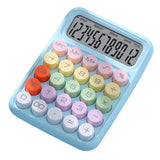 Maxbell Mechanical Button Calculator Portable Desk Calculator for Home School Office Blue