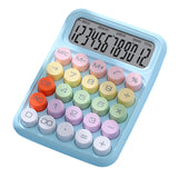 Maxbell Mechanical Button Calculator Portable Desk Calculator for Home School Office Blue