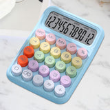Maxbell Mechanical Button Calculator Portable Desk Calculator for Home School Office Blue