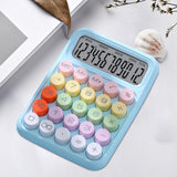 Maxbell Mechanical Button Calculator Portable Desk Calculator for Home School Office Blue