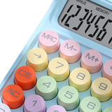 Maxbell Mechanical Button Calculator Portable Desk Calculator for Home School Office Blue