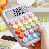 Maxbell Mechanical Button Calculator Portable Desk Calculator for Home School Office Purple
