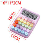 Maxbell Mechanical Button Calculator Portable Desk Calculator for Home School Office Purple