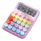 Maxbell Mechanical Button Calculator Portable Desk Calculator for Home School Office Purple