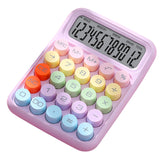 Maxbell Mechanical Button Calculator Portable Desk Calculator for Home School Office Purple