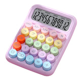 Maxbell Mechanical Button Calculator Portable Desk Calculator for Home School Office Purple