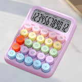 Maxbell Mechanical Button Calculator Portable Desk Calculator for Home School Office Purple