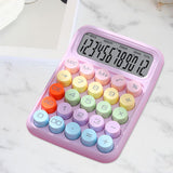Maxbell Mechanical Button Calculator Portable Desk Calculator for Home School Office Purple