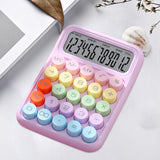 Maxbell Mechanical Button Calculator Portable Desk Calculator for Home School Office Purple