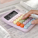 Maxbell Mechanical Button Calculator Portable Desk Calculator for Home School Office Purple