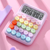 Maxbell Mechanical Button Calculator Portable Desk Calculator for Home School Office Purple