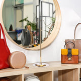 Maxbell 2xHandbag Display Stand Multifunctional Bags Display Holder with Hanging Hook Gold