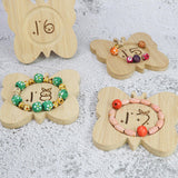 Wooden Bead Pendant Showcase Decorative Butterfly Shaped Shop Bracelets Tray 15