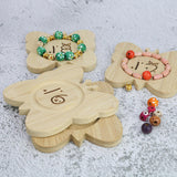 Wooden Bead Pendant Showcase Decorative Butterfly Shaped Shop Bracelets Tray 15