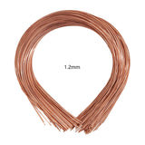 Maxbell 4x50Pcs Plain Metal Headbands for Crafts Hair Band Handmade Thin Wire Hairband Copper