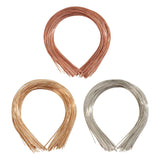 Maxbell 4x50Pcs Plain Metal Headbands for Crafts Hair Band Handmade Thin Wire Hairband Copper