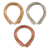 Maxbell 2x50Pcs Plain Metal Headbands for Crafts Hair Band Handmade Thin Wire Hairband Copper