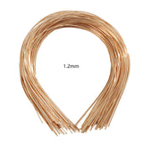 Maxbell 5x50Pcs Plain Metal Headbands for Crafts Hair Band Handmade Thin Wire Hairband Gold