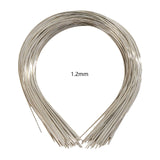 Maxbell 4x50Pcs Plain Metal Headbands for Crafts Hair Band Handmade Thin Wire Hairband Silver